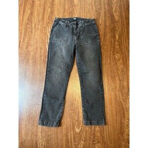 Paige Jeans Womens 28 Black Gray Fade Mid Rise Mayslie Ankle Straight 29x27